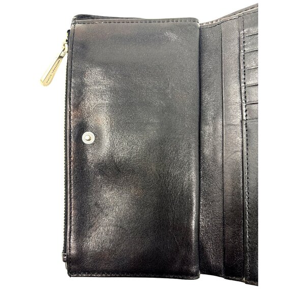 Michael Kors Aster Studded Wallet Bifold Checkbook Black Smooth Leather EUC - Picture 8 of 9